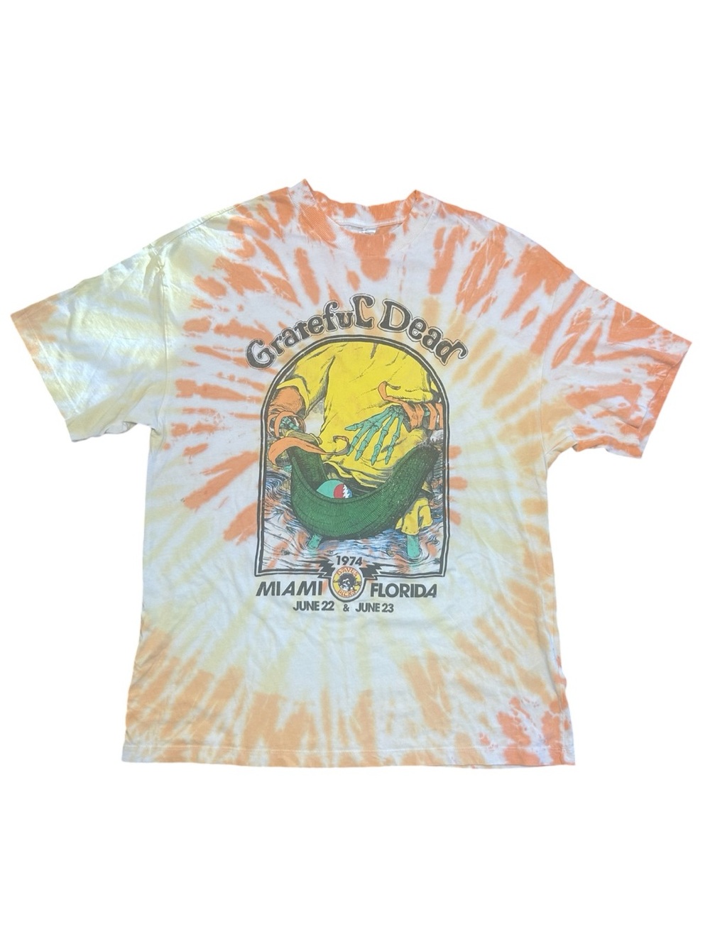 Grateful Dead Orange & Yellow Tie-Dye Short Sleeve Tee Size XS